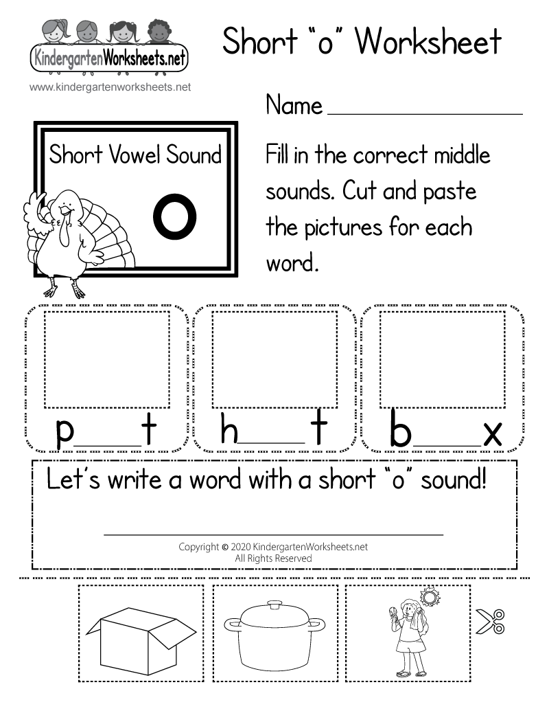 Short O Worksheet For Kindergarten Learning Words With Short o 