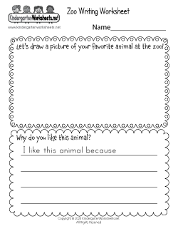 Zoo Writing Worksheet