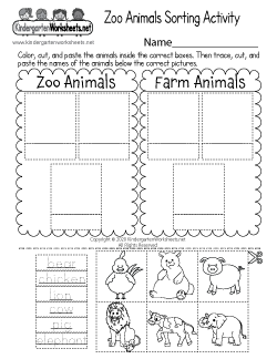Free Zoo Worksheets For Kindergarten Learning With Cute Animals