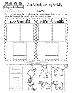 free zoo worksheets for kindergarten learning with cute animals