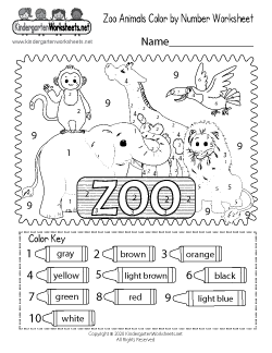 Free Kindergarten Zoo Worksheets - Learning with cute animals.